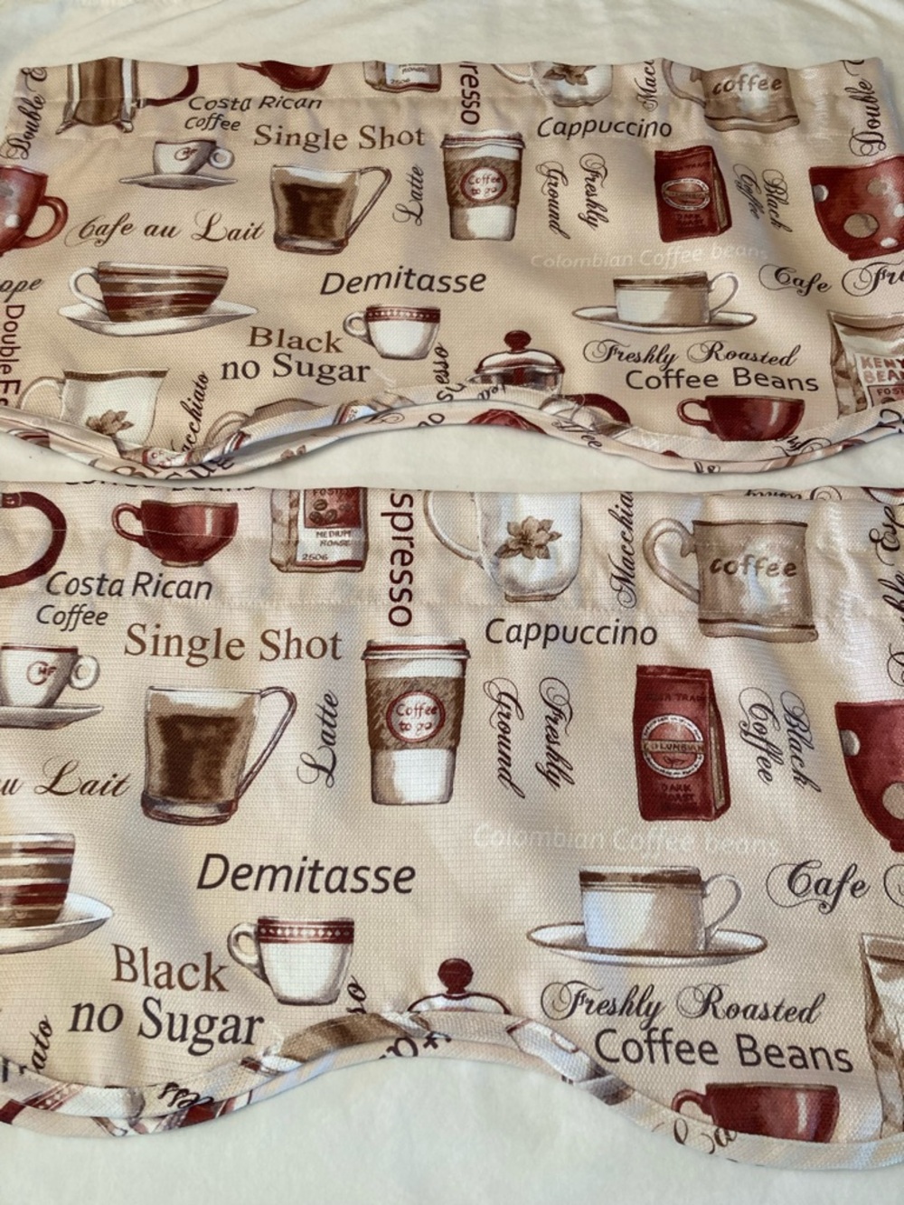 Coffee-Themed Kitchen Valances 2 - 54” x 14”